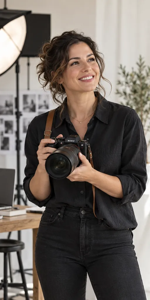 Illustrative photograph of a photographer working in a studio